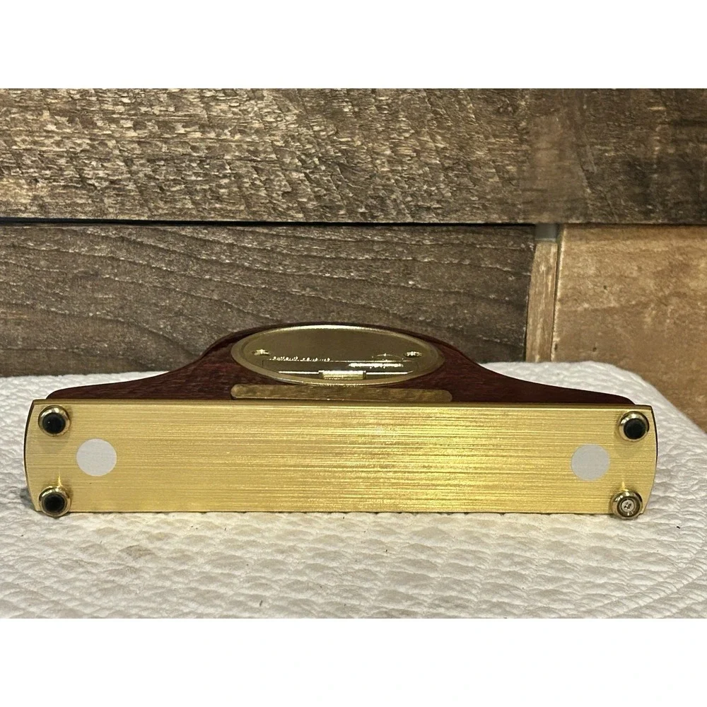 Vintage Cherry Wood Grain Danbury Mantel Clock with Gold Tone Accents
